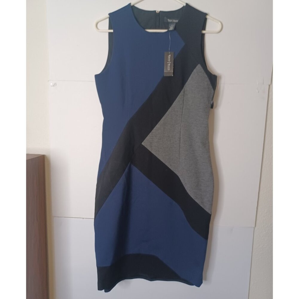White House Black Market Sleeveless Sheath Dress 6 Black Blue Gr Style 570167224